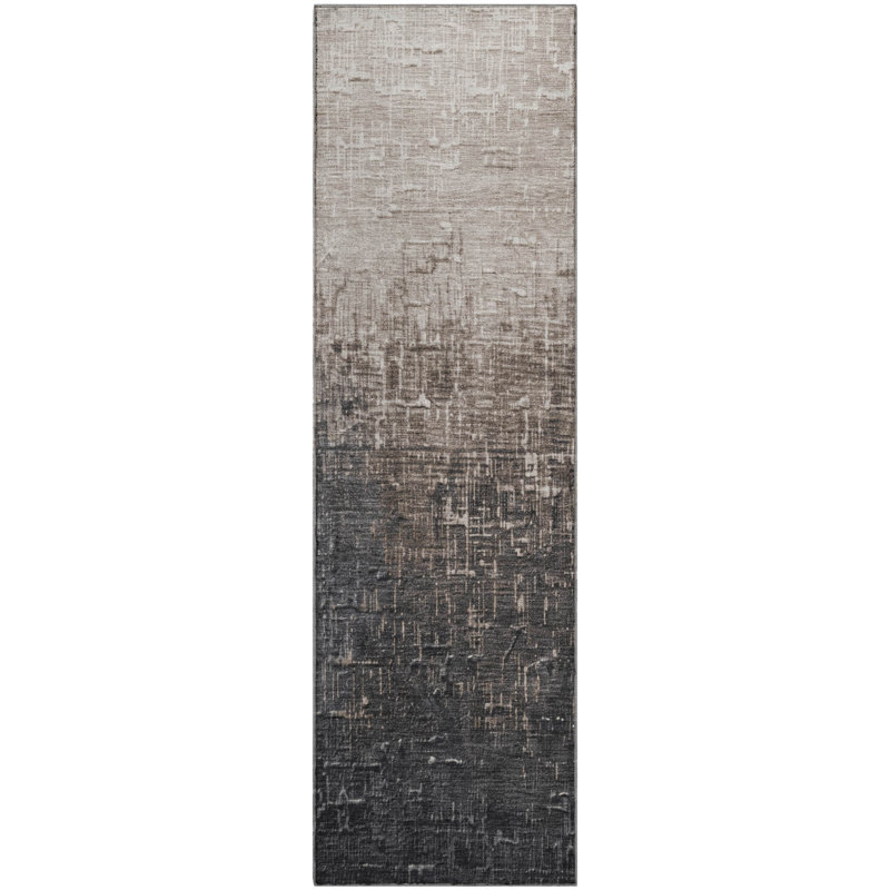 Premium Machine Washable Corum AMF1066 Ombre Rug, Runner 2'3" x 7'6"