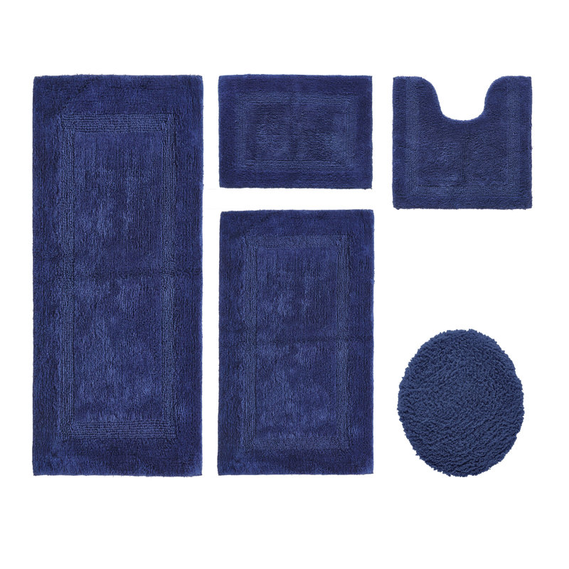 Ensemble de tapis pour salle de bain 100% coton 2370 g / m² Lux, Bleu marine