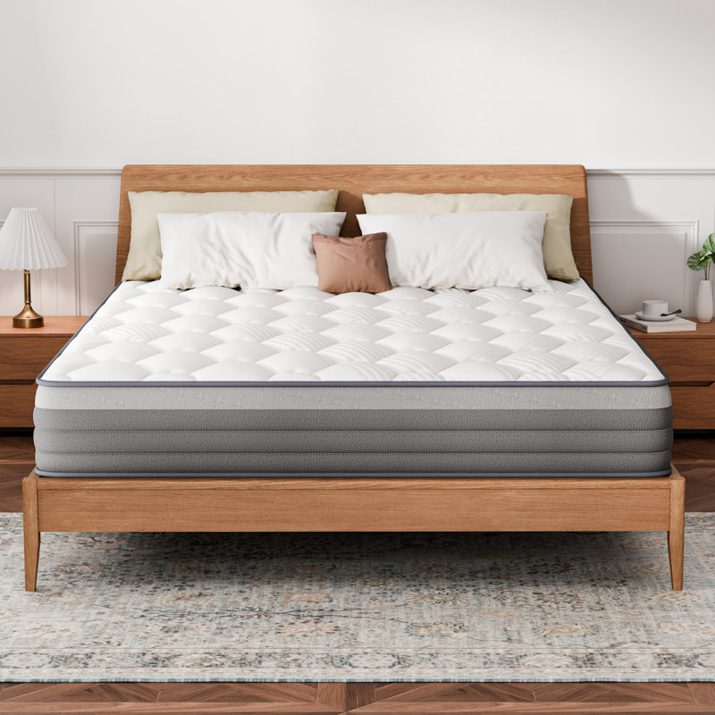 8"/10"/12" Medium Memory Foam Pocket Spring Hybrid Mattress In A Box With Certipur-US Certified Foam, Twin, 8"