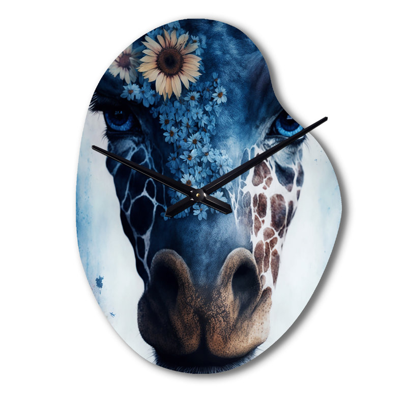 Kristyne Giraffe Portrait With Sunflowers II - Girafe, Petit