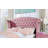 Pink Flannelette Upholstered Queen Size Bed-1960234276