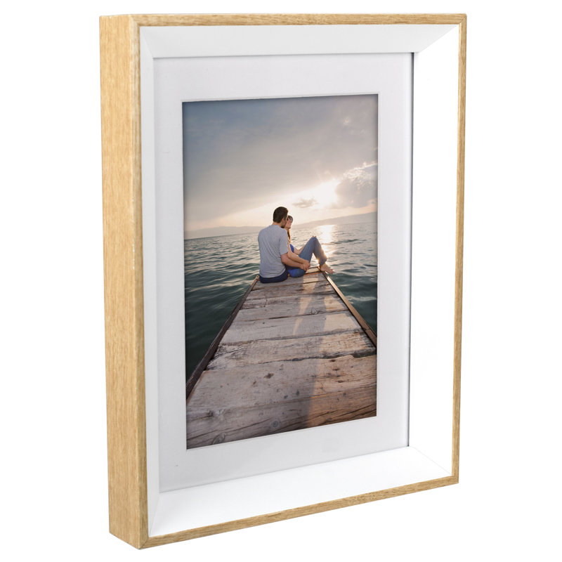 Cadre photo biseauté, Blanc, 5" x 7"