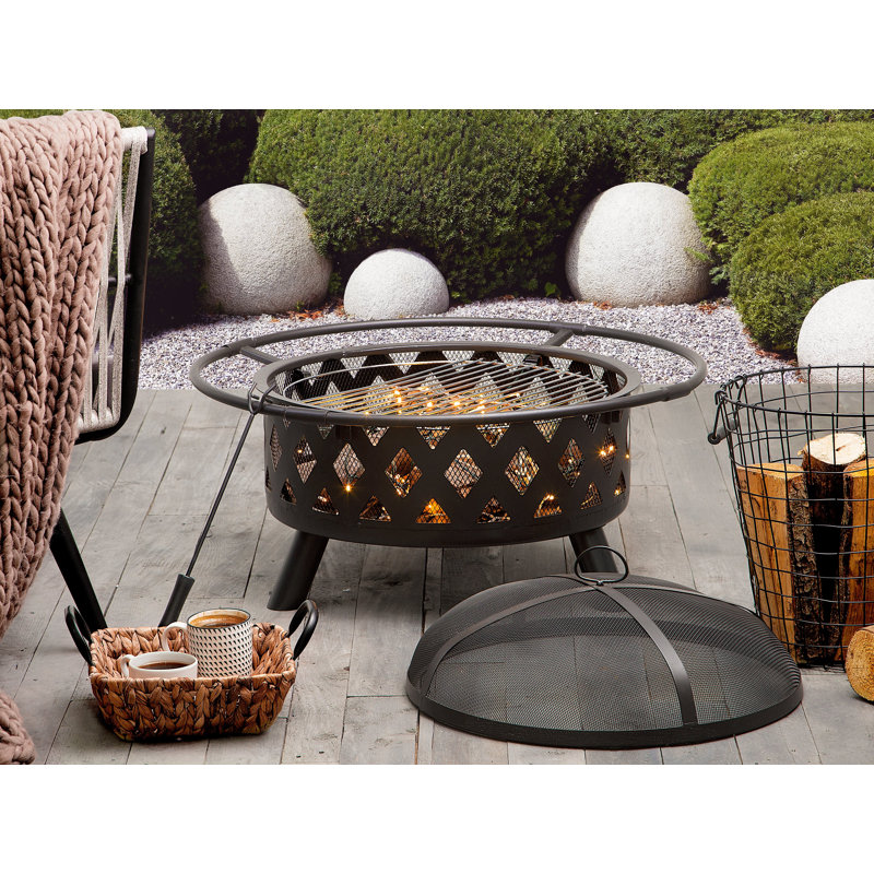 Maisonet Round Steel Charcoal Smokeless Fire Pit