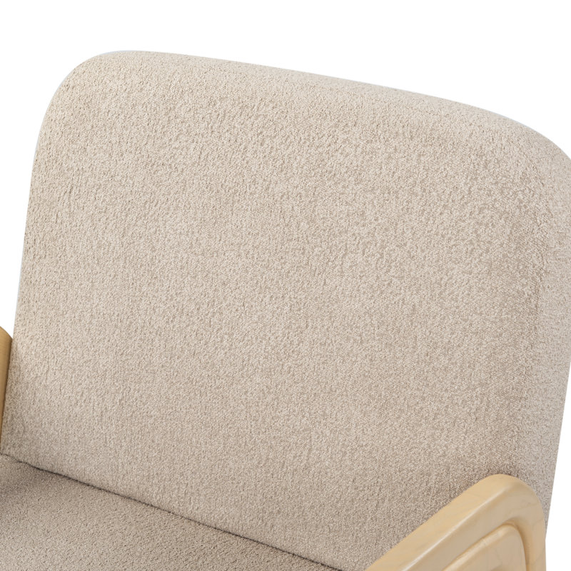 Fauteuil de 24,3 po de large Iwo, Rebond brun clair, Naturel