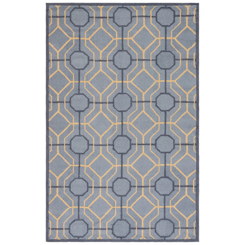 Tapis gris crocheté à la main Naya, Rectangle 8 pi x 10 pi