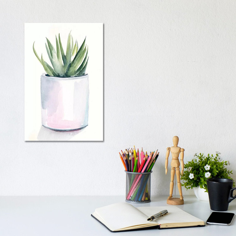 Potted Succulent III by Jennifer Paxton Parker - Wrapped Canvas Painting, 30.48cm H x 20.32cm W x 1.9cm D