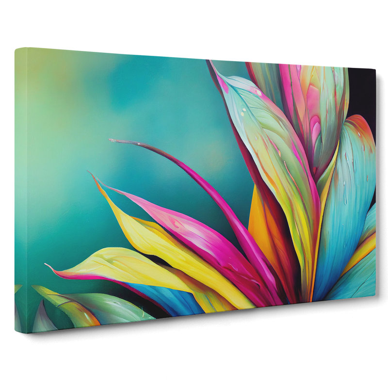 Ravishing Tropical Leaves Abstract - Wrapped Canvas