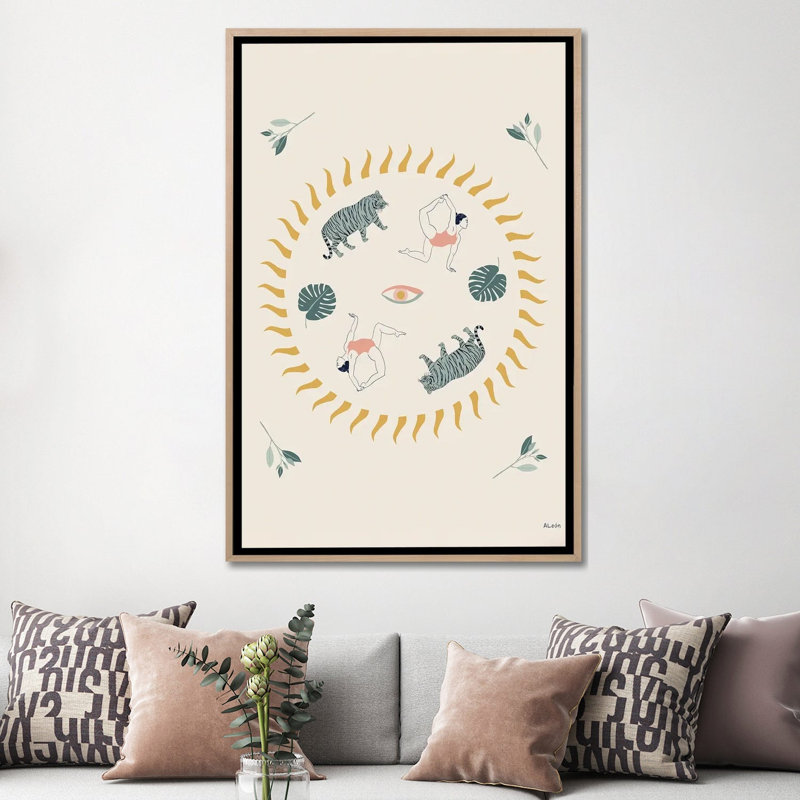Vyaghrasana 1 Piece Wall Art on Canvas, 152.4 cm H x  101.6 cm W  x  4.445 cm D, Natural Wood