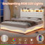 Base de lit avec rangement relevable avec station de charge et tête de lit cachée, lit plateforme tapissier avec rangement hydraulique-853391277-1017554271