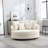 Slipcovered Barrel Chair With Ottoman-1750197661