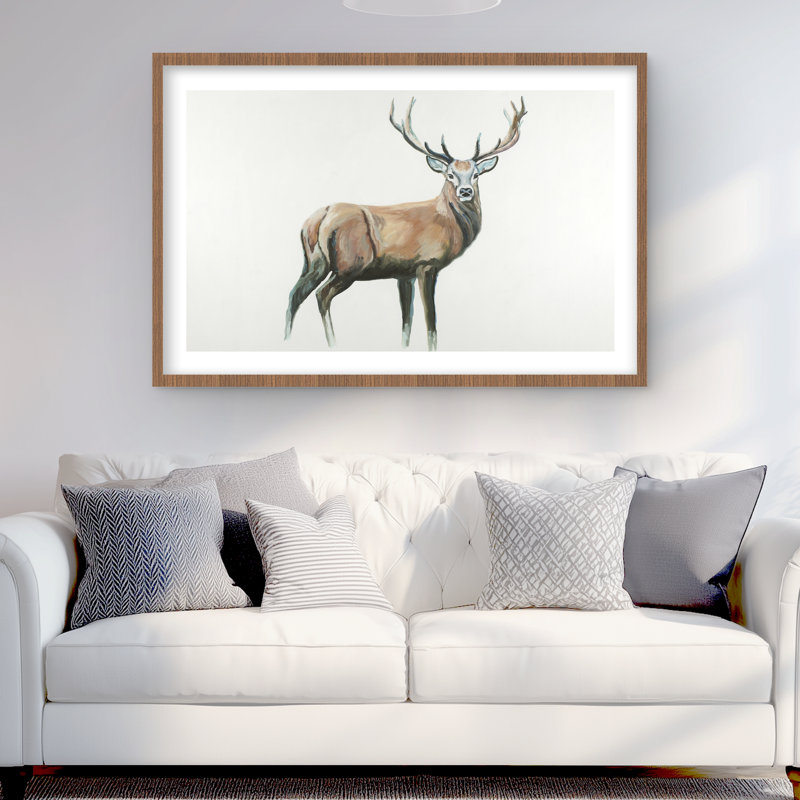 Imprimé matelassé encadré de cerf beige