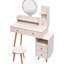 Meuble-lavabo avec miroir et tabouret rembourré