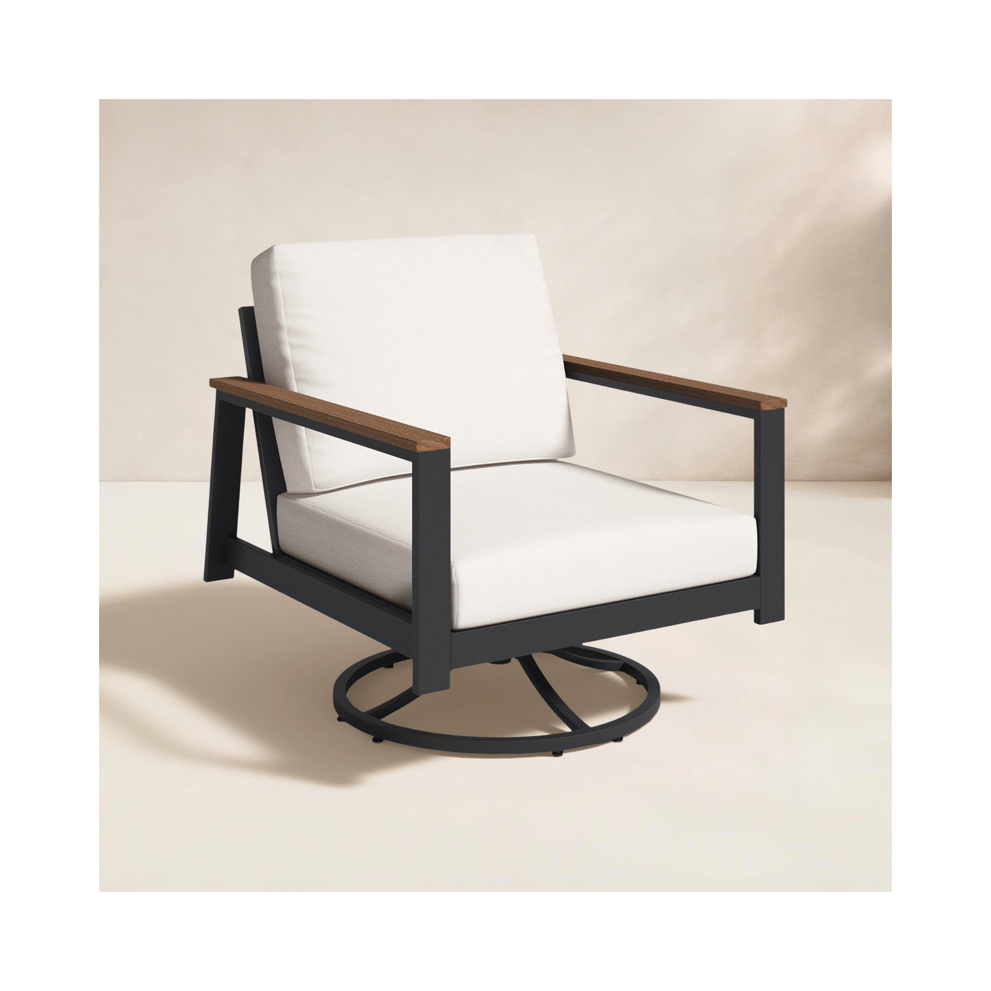 Townsend Outdoor Rocking Metal Chair with Sunbrella® Cushions, Sunbrella Canvas Natural