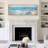 Coastal Beach " Seaside Contemplation Impressionist-Inspired Woman By The Ocean Stripes Retro Large Wall Decor "-96074628-111664992