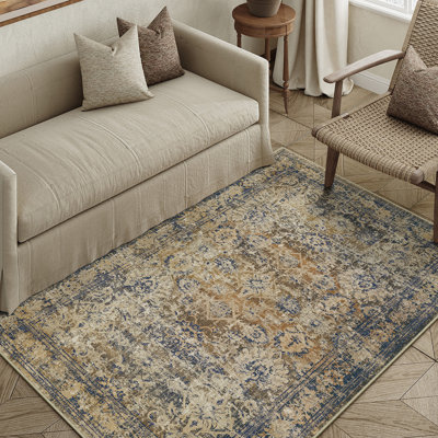 Tapis brun / bleu Velusha