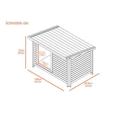 ECOFLEX Rustic Lodge Outdoor Dog House – Weather Resistant & Durable