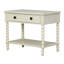Grande table de chevet en bois avec rangement, crème antique, design d'inspiration rétro