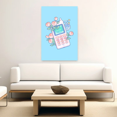 «Pasting Calling Téléphone Blooms Dreamy Retro Vintage Flower Landscape», reproduction d'art mural