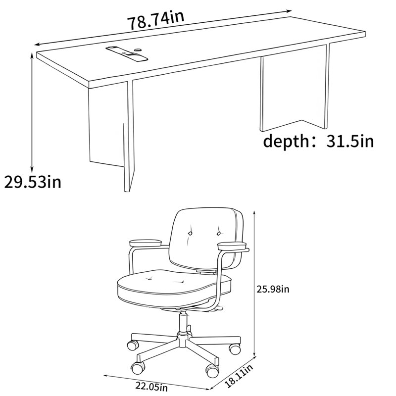 Modern minimalist office desk