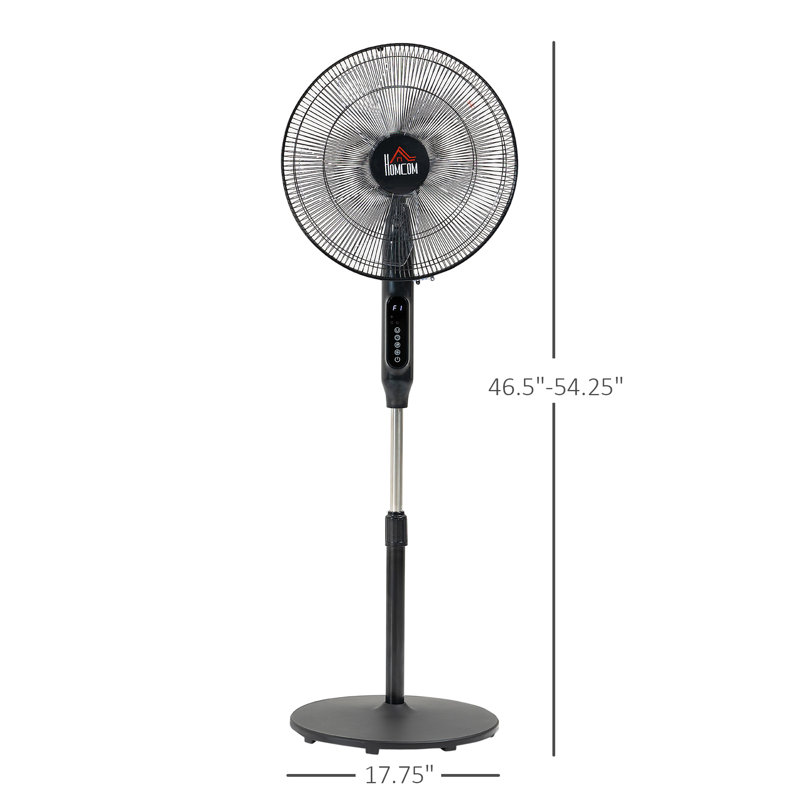 Ventilateur sur pied oscillant de 54,33 po Homcom, Noir, noir, noir, noir