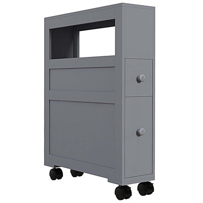 Armoire de rangement étroite en bois pour salle de bain