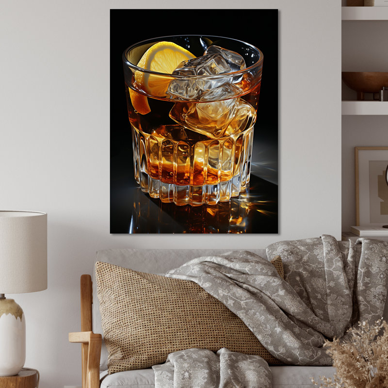 Cocktail onyx noir russe, rêve II - Art mural en métal cocktails, H 20 po x l 12 po x P 1 po