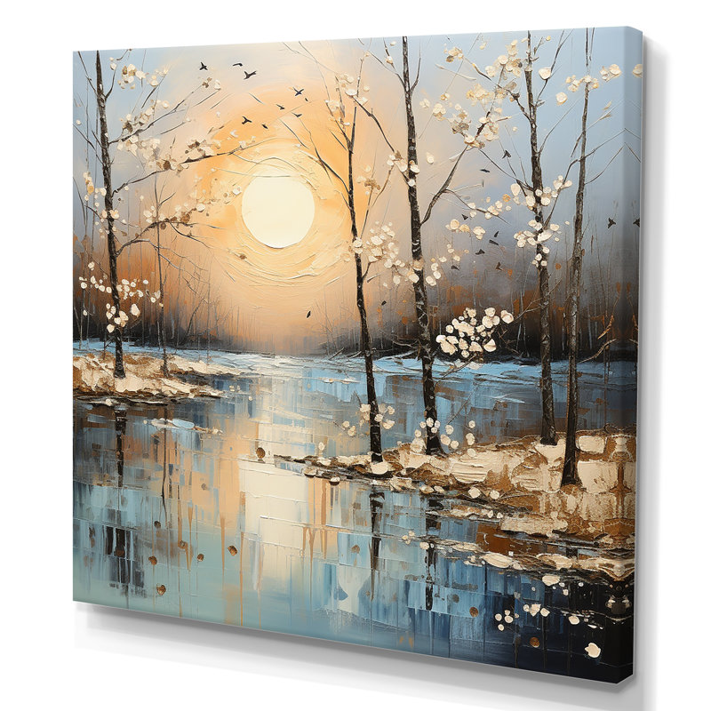 «Grey Spring Time Forest Tranquility II - Fruits», art mural, Toile tendue, 16" H x 16" W