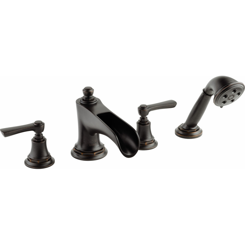 Rook® Double Handle Deck Mounted Roman Tub Faucet, Venetian Bronze, Lever
