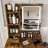 Makeup Vanity and stool set with light Mirror, 3 Drawers and open shelves-1495400404