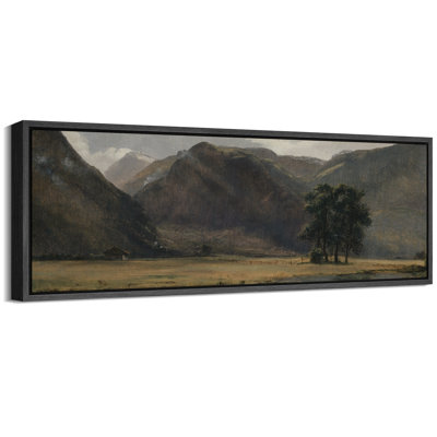 Tranquil Mountain Valley with River Modern Art