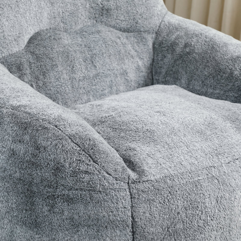 Fauteuil à billes avec accoudoirs et mousse haute densité, Gris