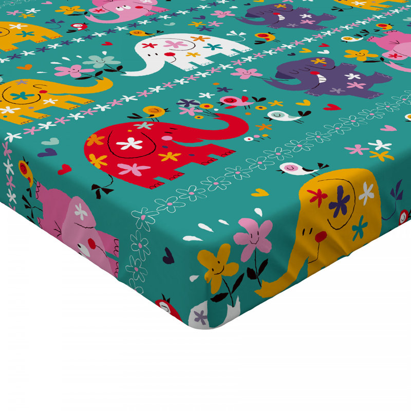 Microfiber Floral Fitted Sheet, Full Fitted Sheet