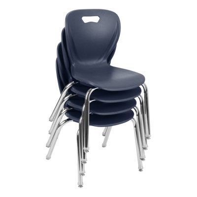 Shapes Series Plastic Stacking Classroom Chairs with Contoured Seats (Set of 4)