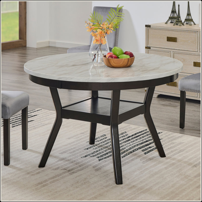 Table de salle à manger en bois avec tablette Mella