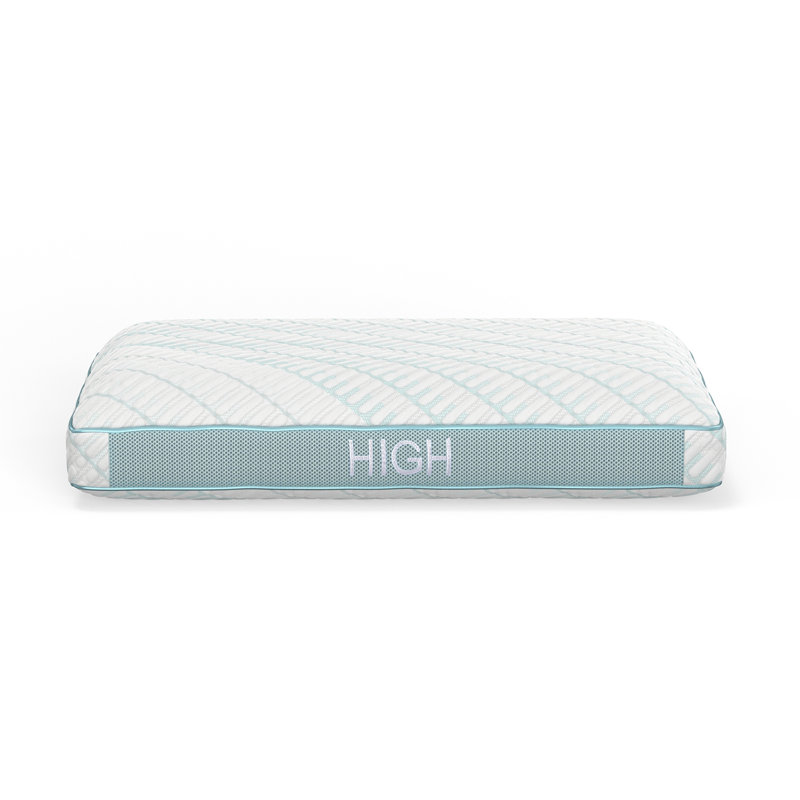 Coussin rafraîchissant - Polyester blanc avec mousse à mémoire de forme gris anthracite, support pour alignement de la colonne vertébrale tout dormeur pour le repos à la maison