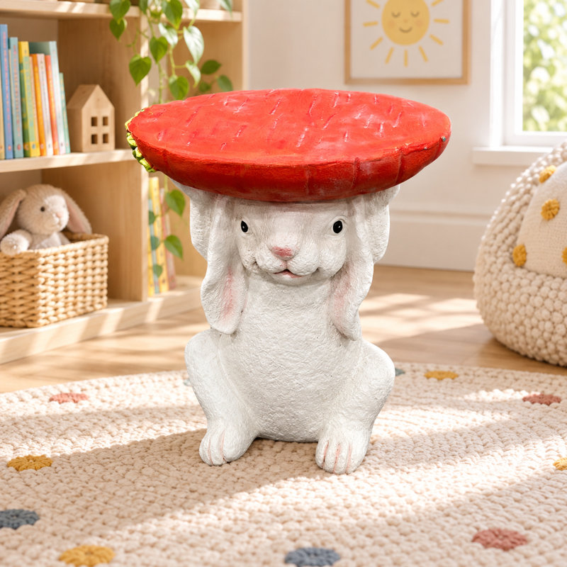 Bunny Side Table with Carrot Tray