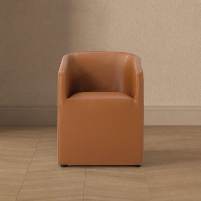 Chaise rembourrée en cuir massif Anna