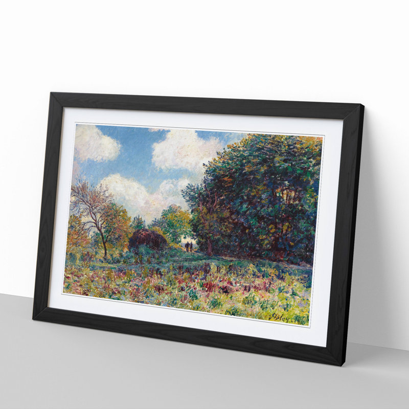 The Road in the Woods by Alfred Sisley - Picture Frame Painting, Black Framed, 27cm H x 36cm W x 2cm D