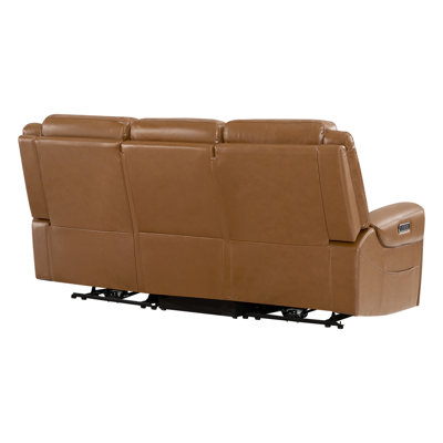 Canapé inclinable électrique en cuir véritable à 3 sièges avec repose-tête électrique Winslow