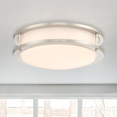 Ohara 12 in. Modern Brushed Nickel Selectable 5 CCT Integrated LED Flush Mount for Bedrooms, 4-Pack
