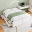 Grands lits en bois peu encombrants avec rangement, style blanc moderne