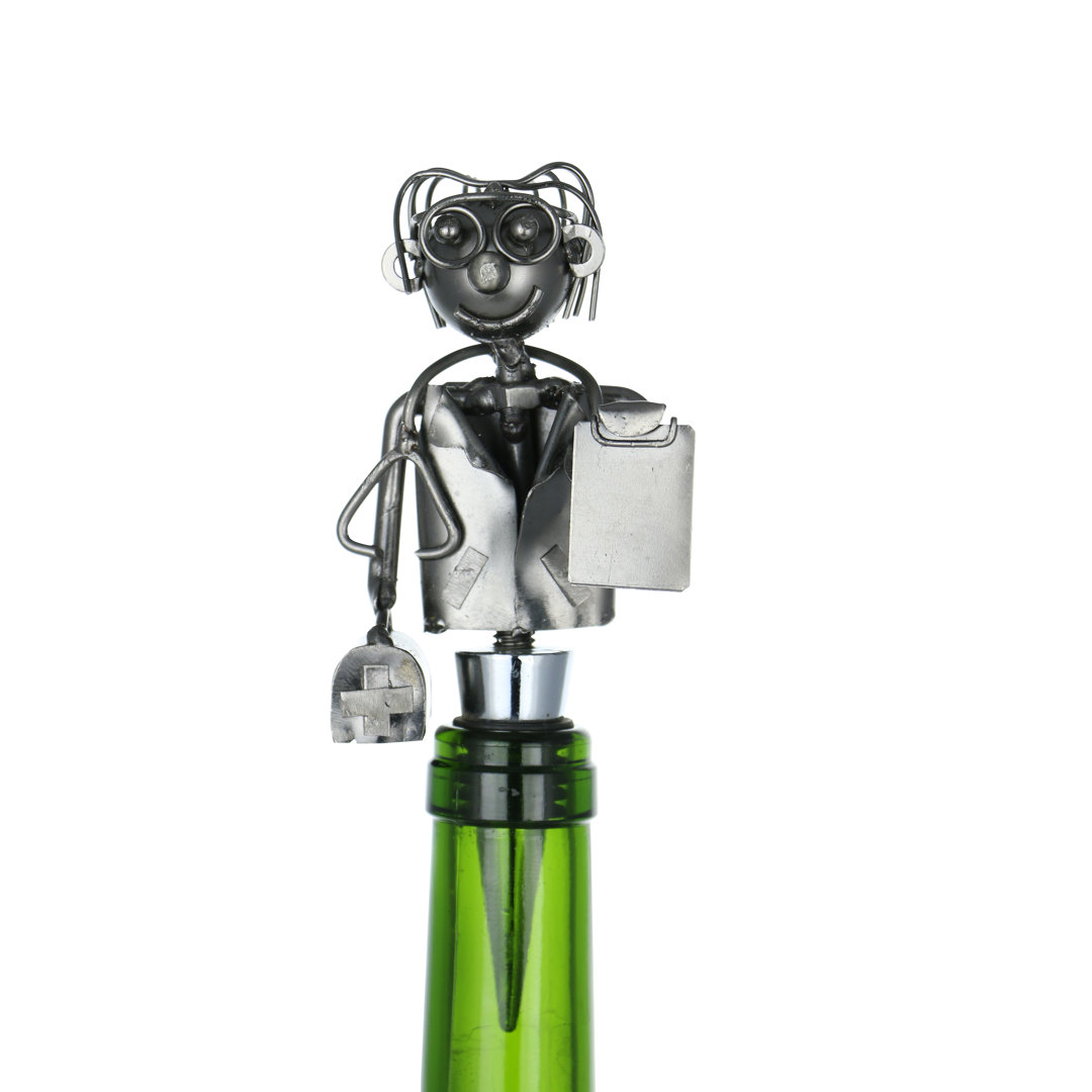 Happy Doctor with Stethoscope Metal Wine Bottle Stopper Wine Bodies