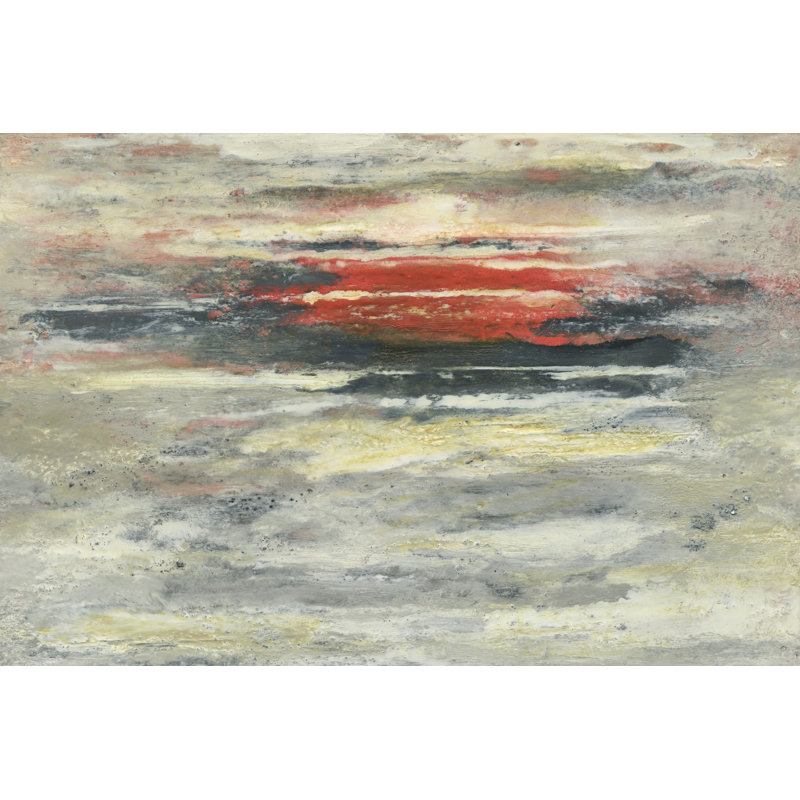 Sunset Etude VI - Painting on Canvas, 61cm H x 91cm W, Black Floater Framed
