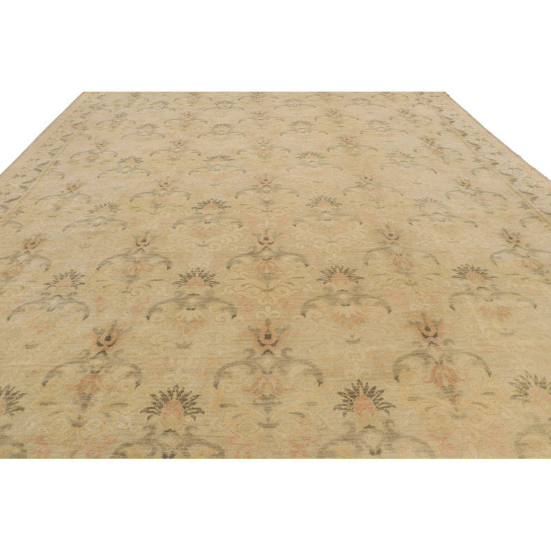 Rug & Kilim’S Oversized Spanish Arts & Crafts Style Rug With Floral Patterns