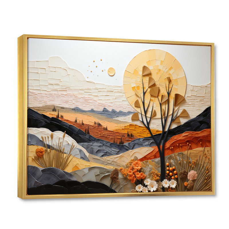Canyon Mirage I sur toile, H 34 po x l 44 po x P 1,5 po, Cadre flottant doré