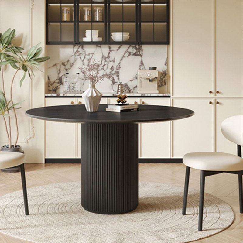Table de salle à manger en bois franc français romantique, H 29,52 po x L 47,24 po x l 47,24 po
