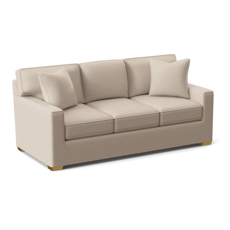 Ellora Upholstered 81'' Sofa, Honey Finish, Elite Chocolate; 0321-72