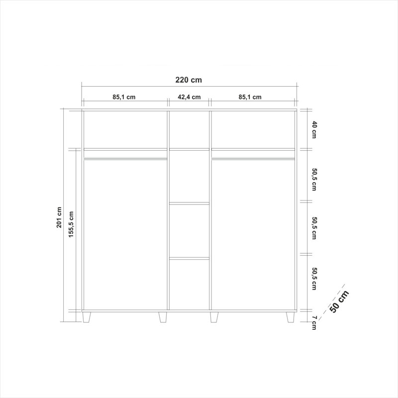Armoire Abdelaziz, Brown/Anthracite