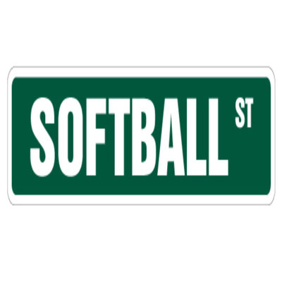 Softball Street Sign Player Bat Glove Team