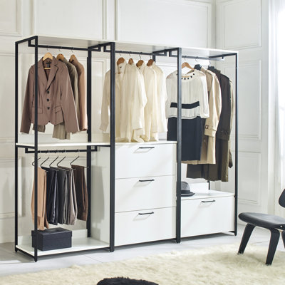 Armoire à accès - rouille - cadre, panneau écologique E0, placard à design spacieux en bois et métal, 3 tiroirs, espace de rangement extra profond thermolaqué, pour arroser, chauffer, taches, rayures